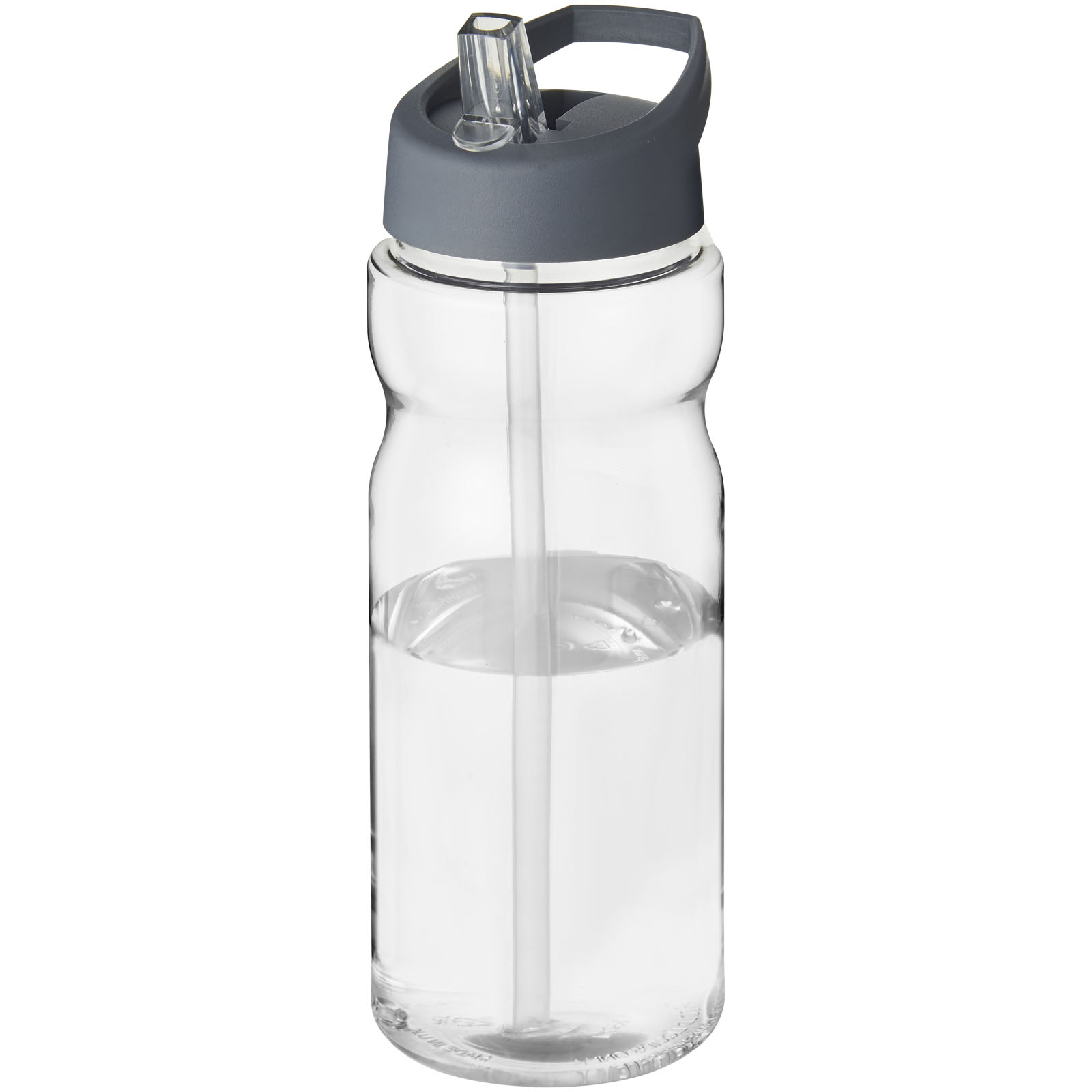 Bidon H2O Base® o pojemności 650 ml z wieczkiem z słomką P069269C przezroczysty / szary sztormowy