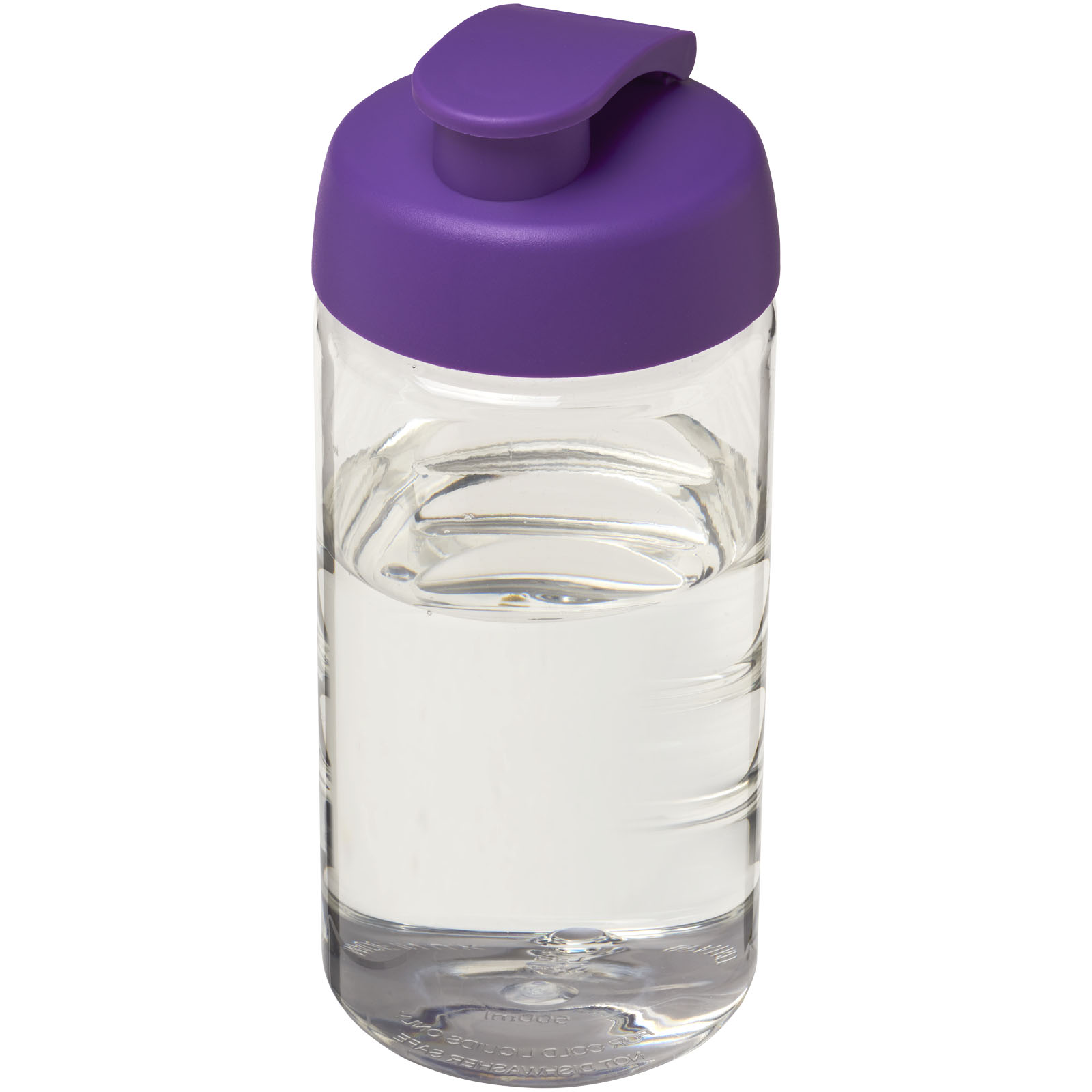 Bidon H2O Bop® o pojemności 500 ml z wieczkiem zaciskowym P069306C przezroczysty / fioletowy