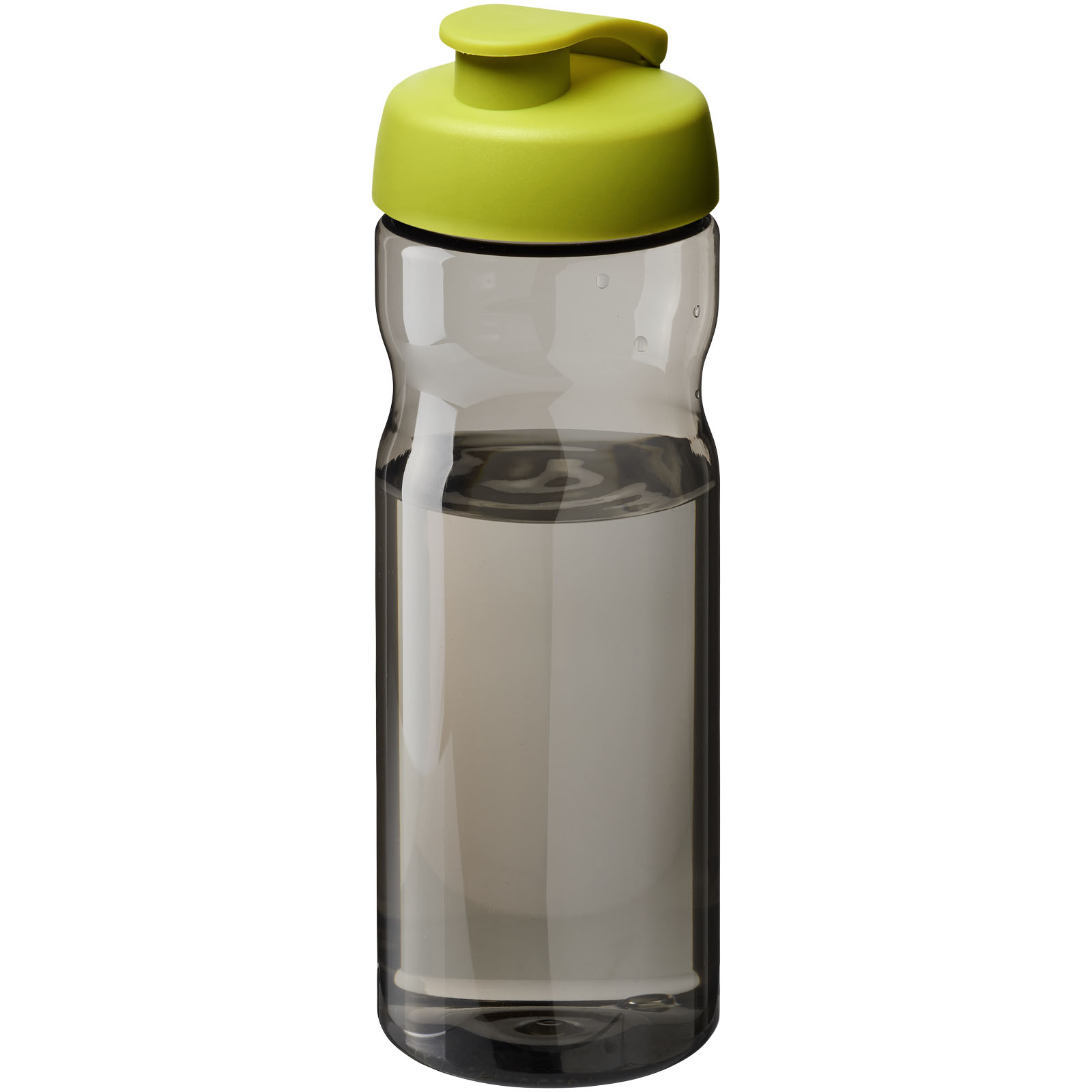 Bidon H2O Eco o pojemności 650 ml z wieczkiem zaciskowym P072593C ciemnografitowy / zielony limonkowowy