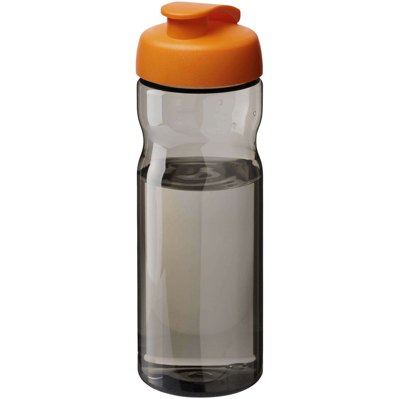 Bidon H2O Eco o pojemności 650 ml z wieczkiem zaciskowym P072593C ciemnografitowy / pomarańczowy