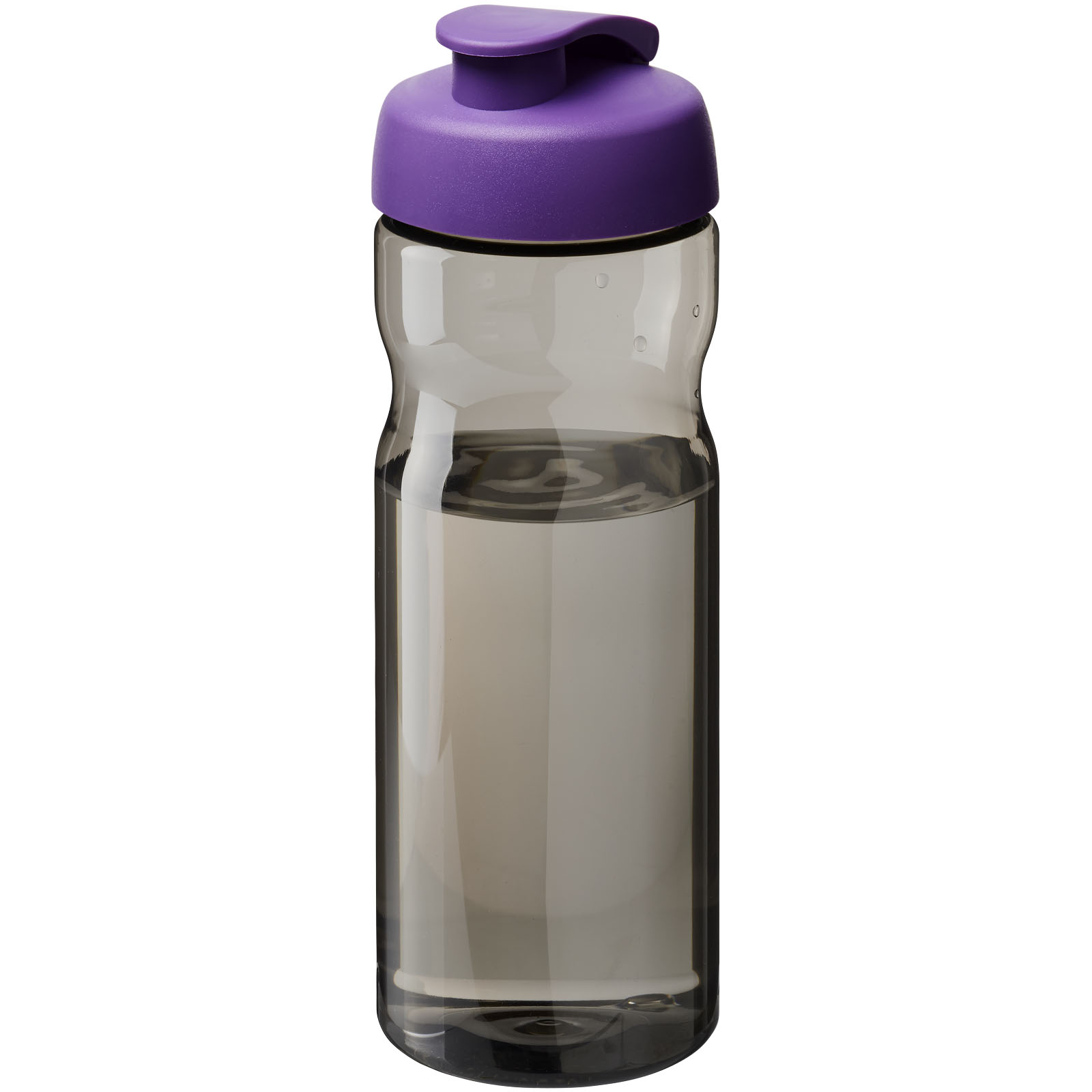 Bidon H2O Eco o pojemności 650 ml z wieczkiem zaciskowym P072593C ciemnografitowy / fioletowy