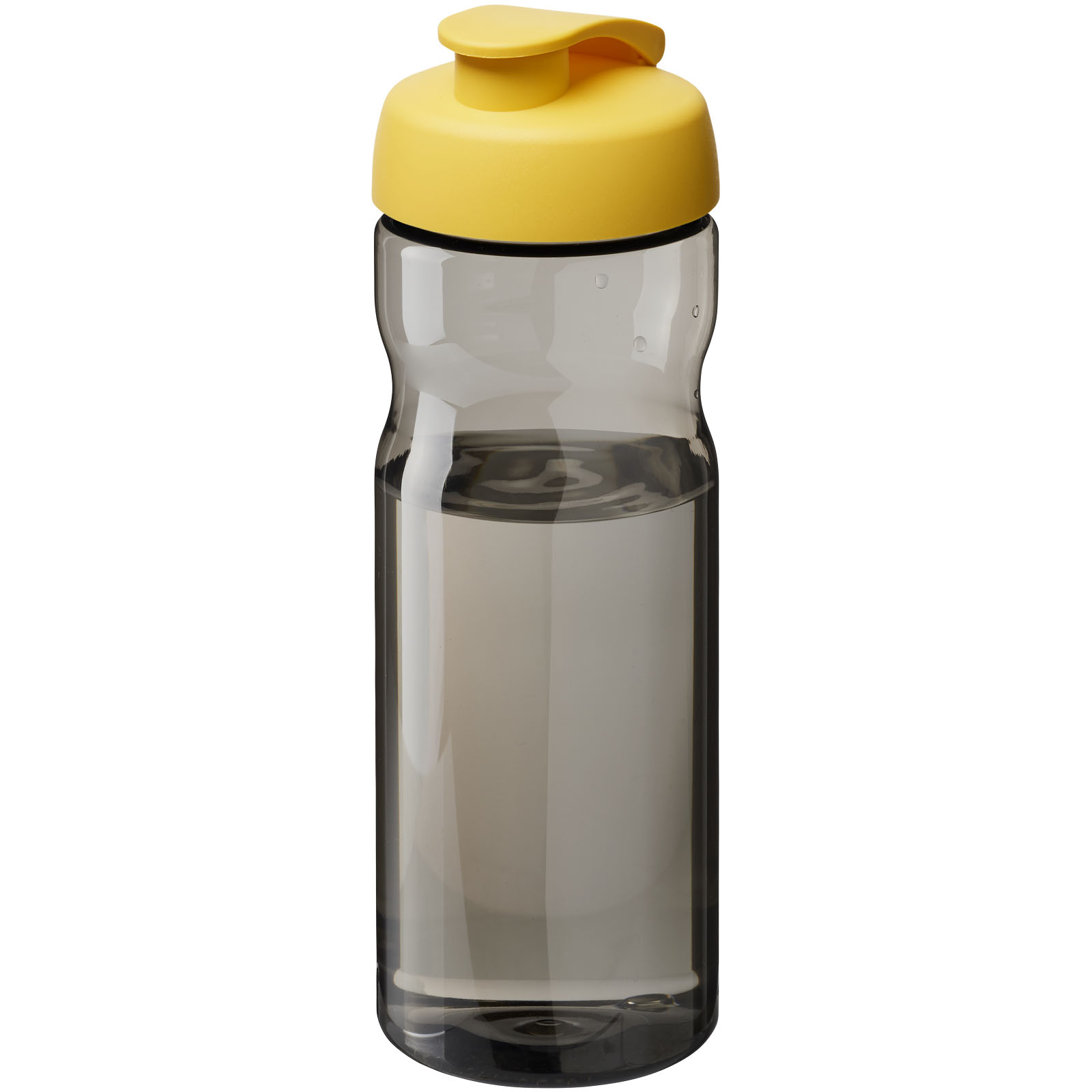 Bidon H2O Eco o pojemności 650 ml z wieczkiem zaciskowym P072593C ciemnografitowy / żółty