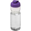 Bidon H2O Eco o pojemności 650 ml z wieczkiem zaciskowym P072593C przezroczysty / fioletowy