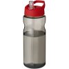 Bidon H2O Eco o pojemności 650 ml z wieczkiem z dzióbkiem P072638C ciemnografitowy / czerwony