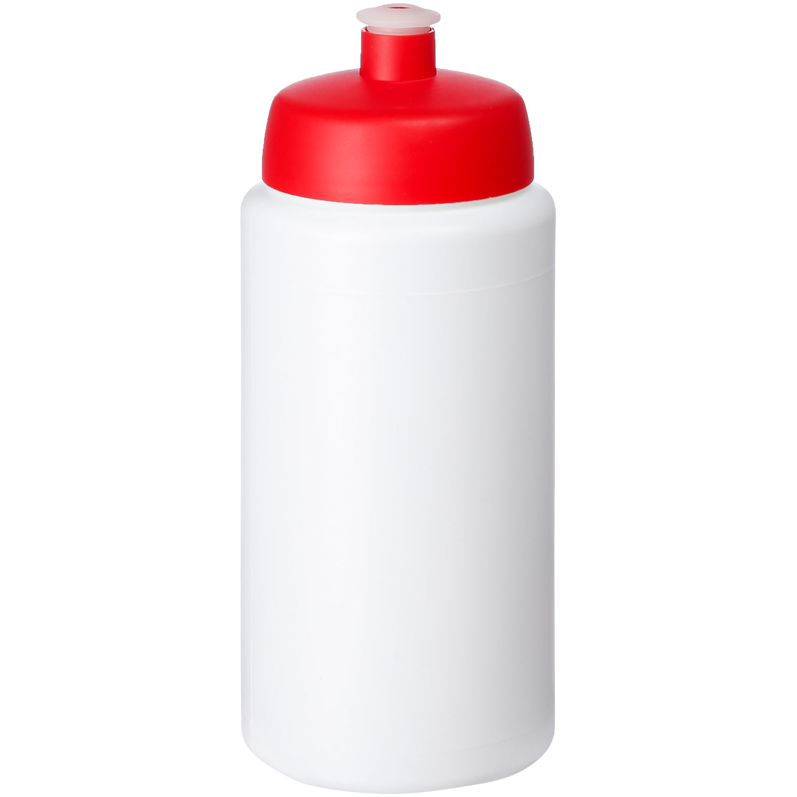 Bidon Baseline® Plus o pojemności 500 ml ze sportowym wieczkiem i uchwytem P069575C biały / czerwony