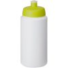 Bidon Baseline® Plus o pojemności 500 ml ze sportowym wieczkiem i uchwytem P069575C biały / limonka