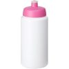 Bidon Baseline® Plus o pojemności 500 ml ze sportowym wieczkiem i uchwytem P069575C biały / różowy