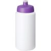 Bidon Baseline® Plus o pojemności 500 ml ze sportowym wieczkiem i uchwytem P069575C biały / fioletowy