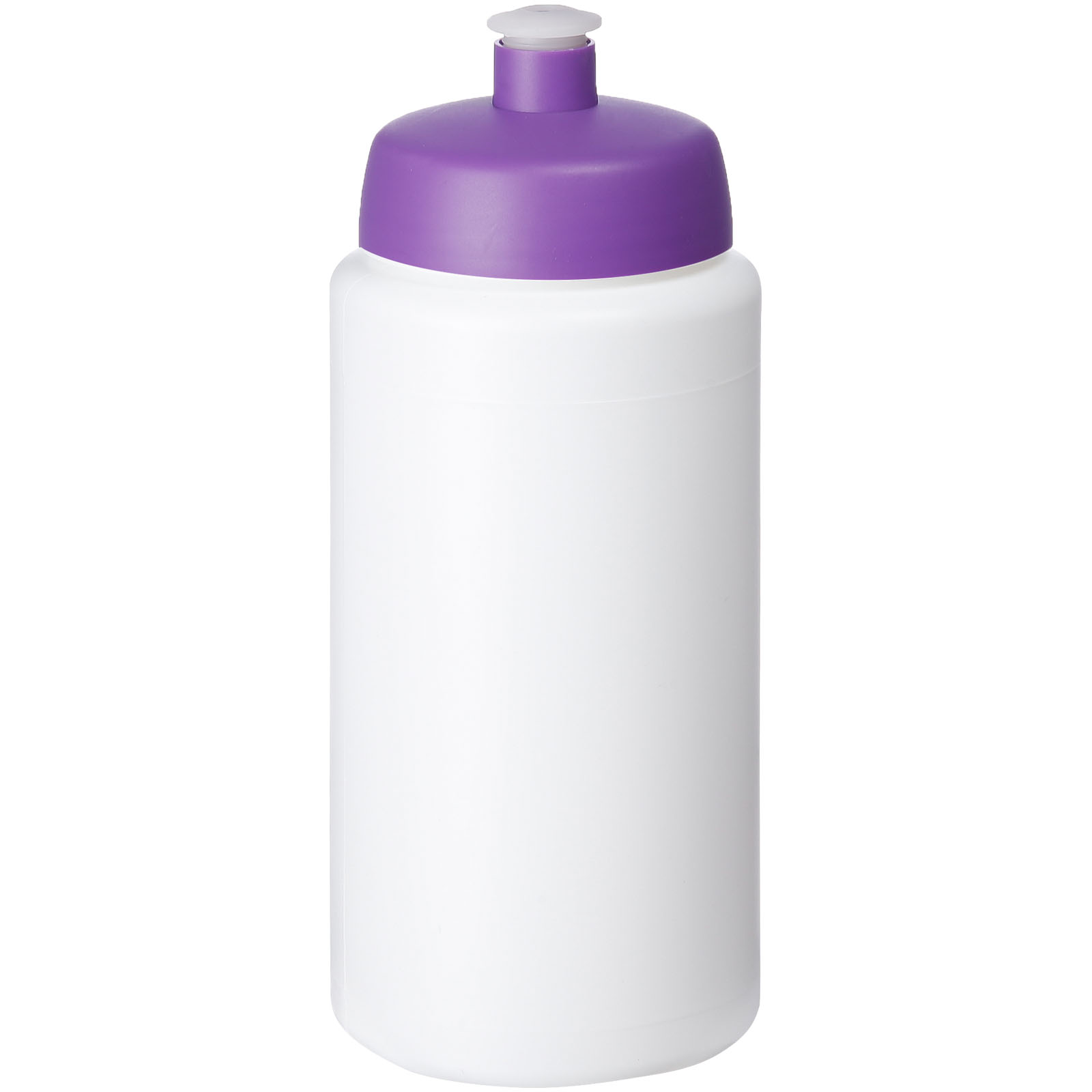 Bidon Baseline® Plus o pojemności 500 ml ze sportowym wieczkiem i uchwytem P069575C biały / fioletowy