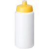Bidon Baseline® Plus o pojemności 500 ml ze sportowym wieczkiem i uchwytem P069575C biały / żółty