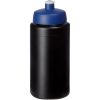 Bidon Baseline® Plus o pojemności 500 ml ze sportowym wieczkiem i uchwytem P069575C czarny / niebieski