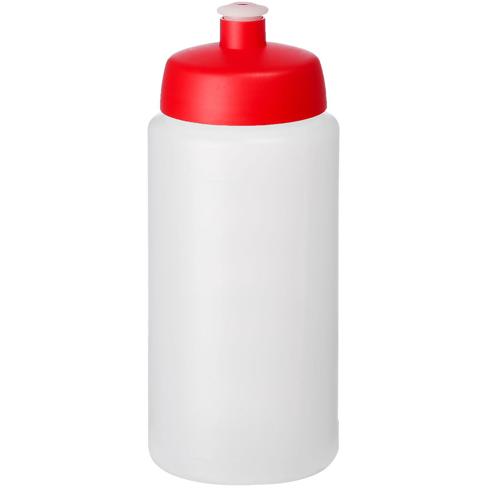 Bidon Baseline® Plus o pojemności 500 ml ze sportowym wieczkiem i uchwytem P069575C przezroczysty / czerwony