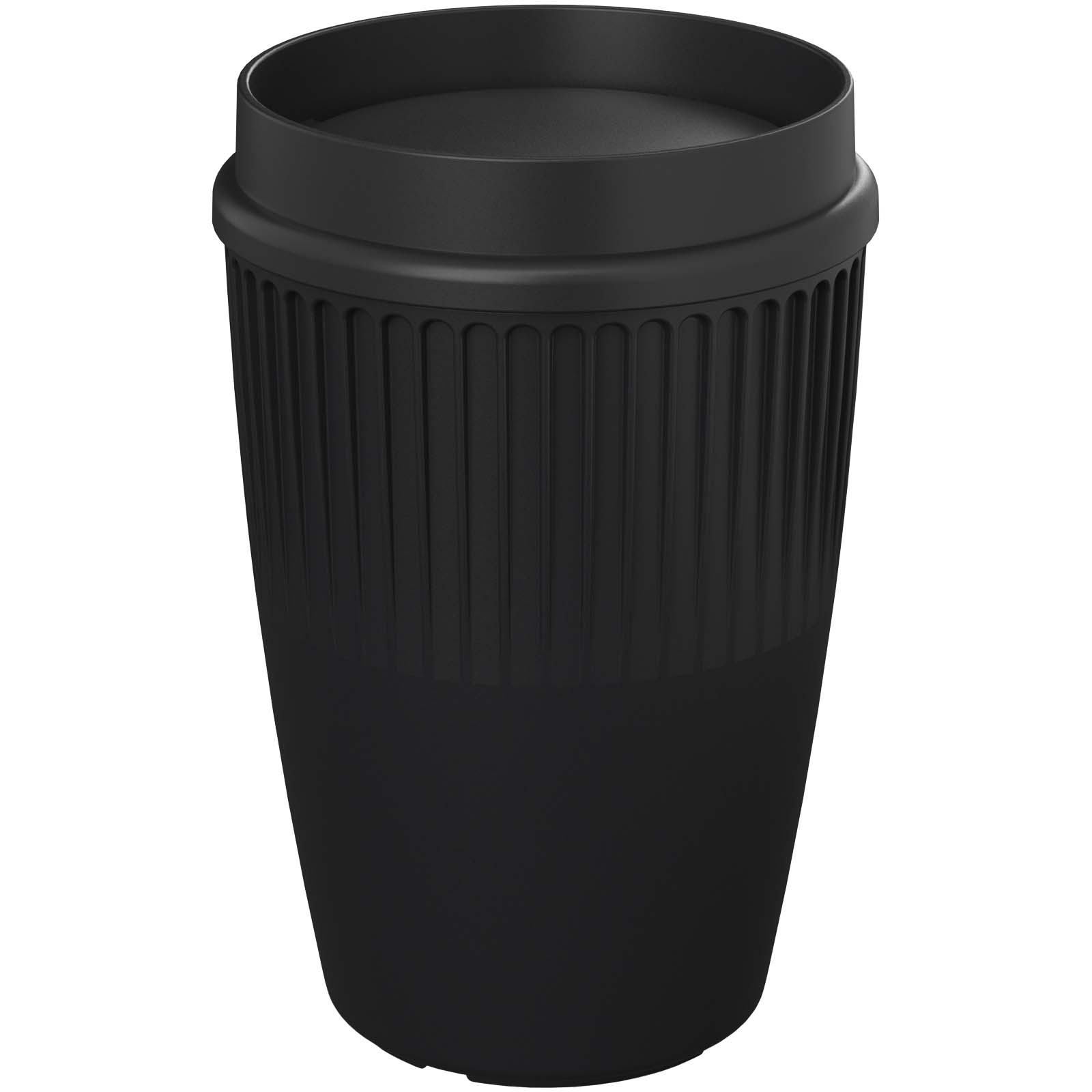 Cirrus POP kubek o pojemności 350 ml z pokrywką 360° P157669C czarny