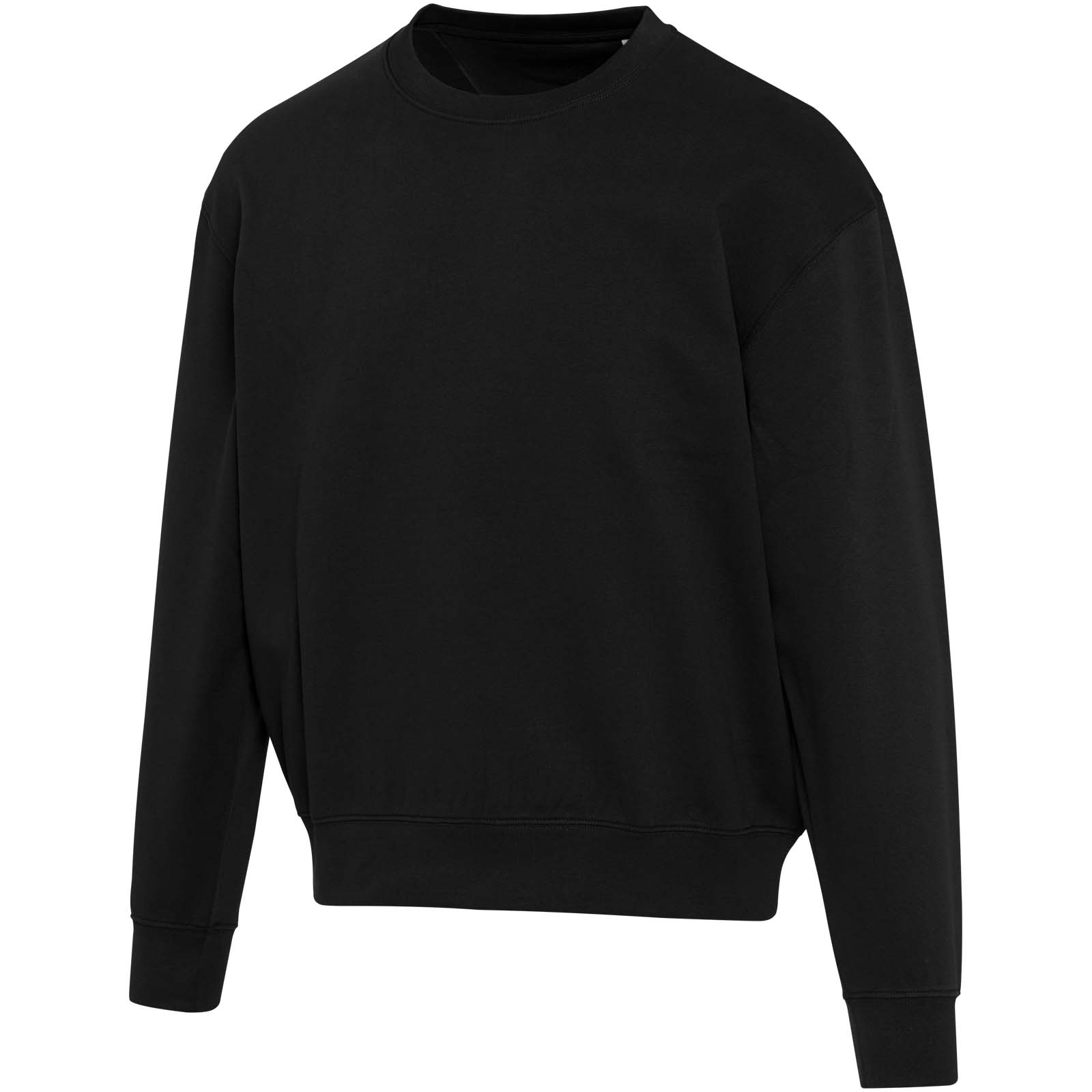 Boris 280 g/m2 sweter unisex z organicznego materiału z certyfikatem OCS o luźnym kroju i z okrągłym dekoltem P156961C czarny