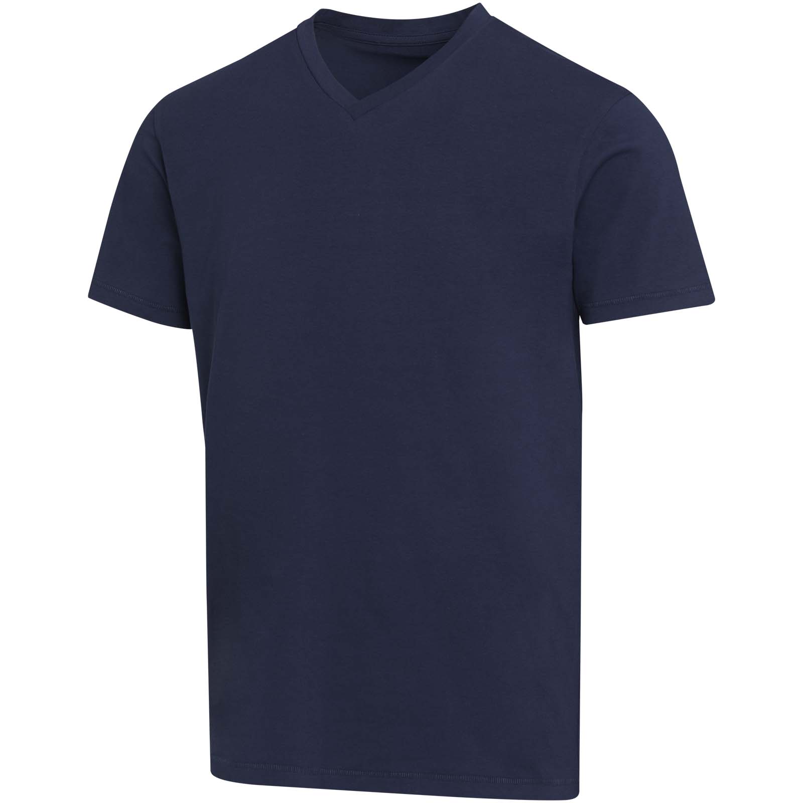 Balfour organiczna koszulka unisex z krótkim rękawem i dekoltem w serek, wykonana z materiału o gramaturze 200 g/m², z certyf P156831C granatowy