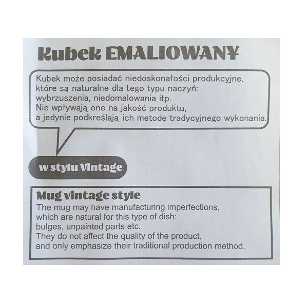 Kubek emaliowany Oldie 500 ml P156209R 10 Kubek emaliowany Oldie 500 ml P156209R