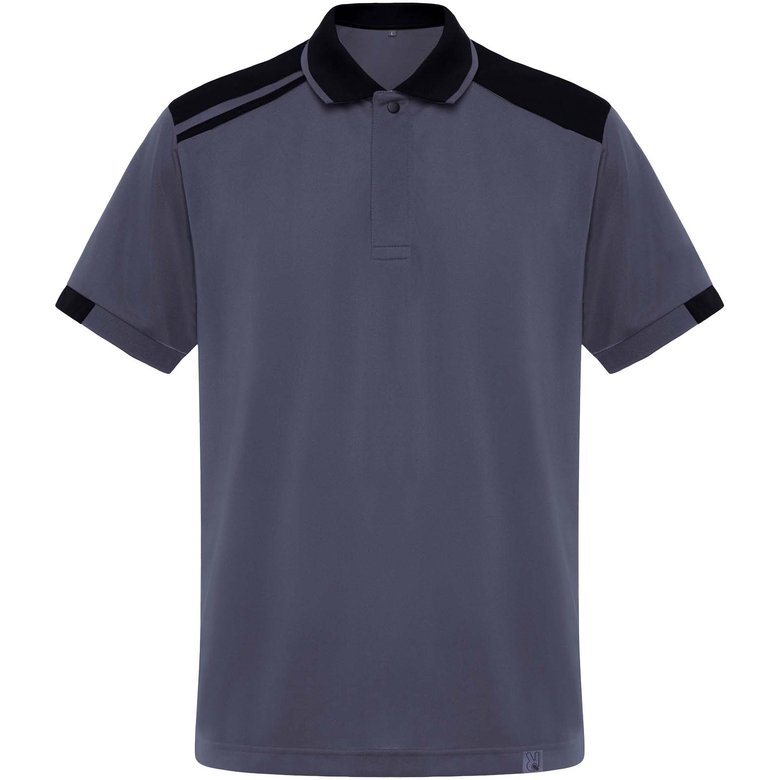 Samurai 160 g/m2 antybakteryjna koszulka polo unisex z krótkim rękawem P157227C ołowiowy / czarny