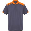 Samurai 160 g/m2 antybakteryjna koszulka polo unisex z krótkim rękawem P157227C ołowiowy / pomarańczowy
