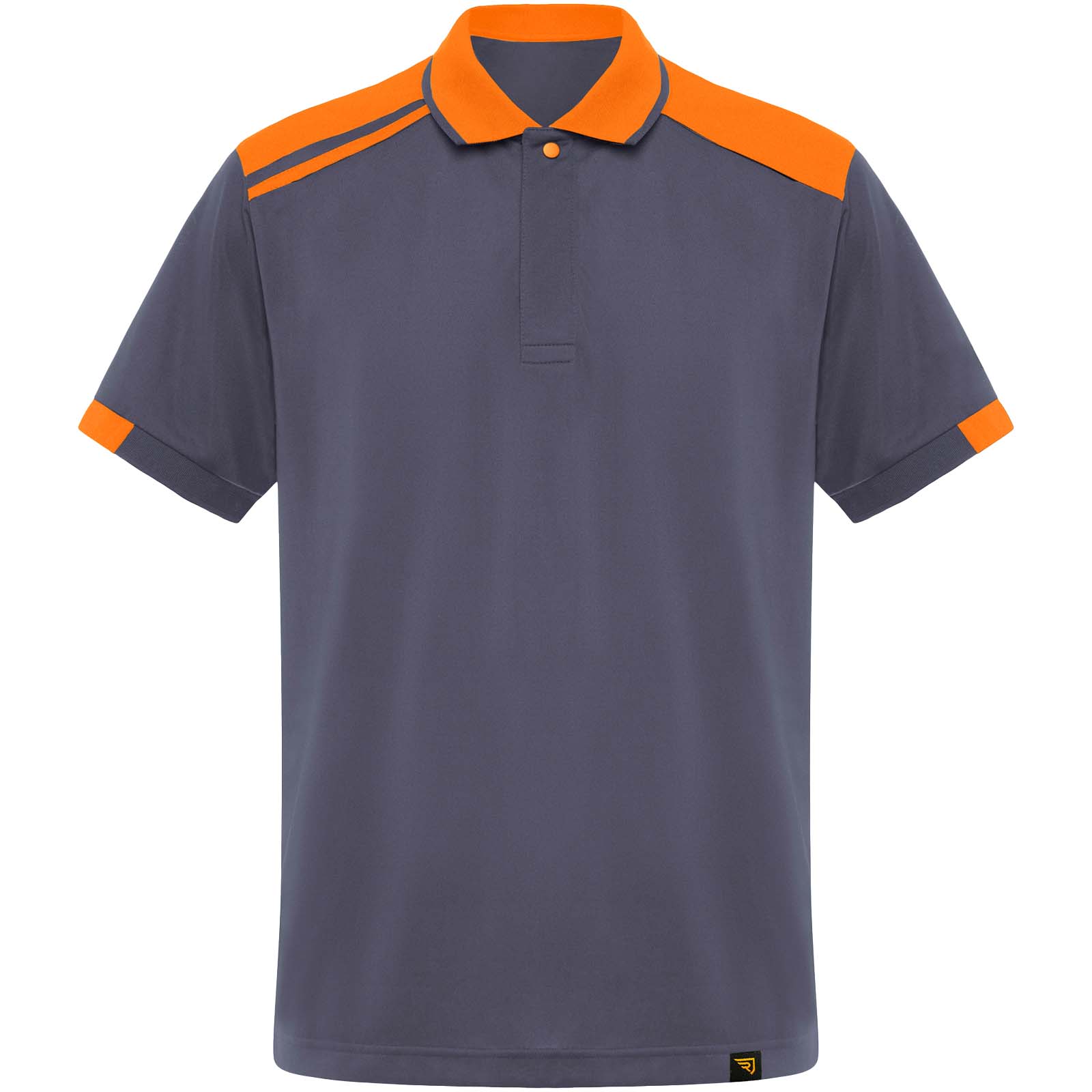 Samurai 160 g/m2 antybakteryjna koszulka polo unisex z krótkim rękawem P157227C ołowiowy / pomarańczowy