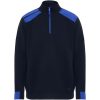 Maverick 280 g/m2 męski sweter z zamkiem błyskawicznym do połowy długości P157203C granatowy / królewski niebieski