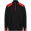 Maverick 280 g/m2 męski sweter z zamkiem błyskawicznym do połowy długości P157203C czarny / czerwony