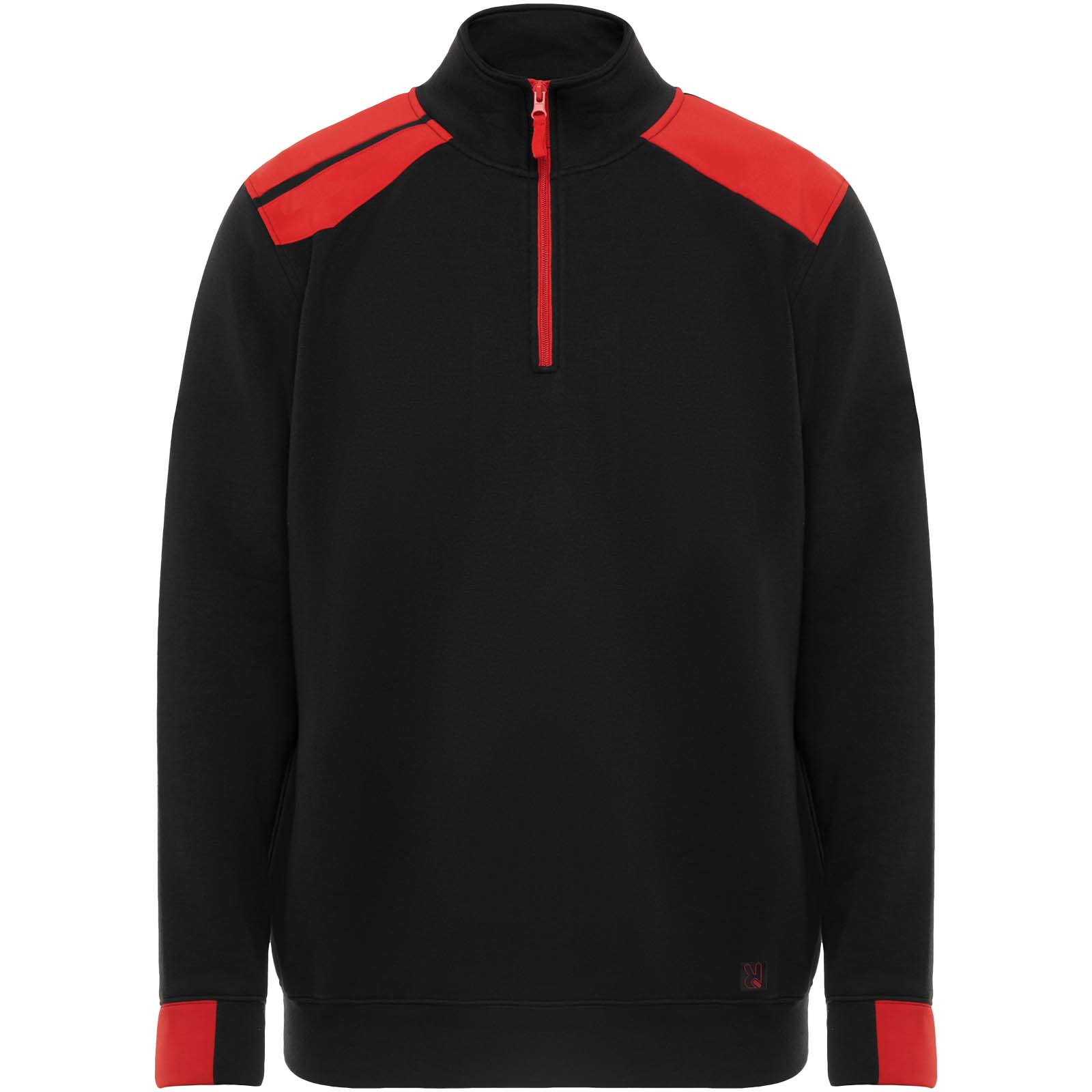 Maverick 280 g/m2 męski sweter z zamkiem błyskawicznym do połowy długości P157203C czarny / czerwony