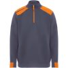 Maverick 280 g/m2 męski sweter z zamkiem błyskawicznym do połowy długości P157203C ołowiowy / pomarańczowy