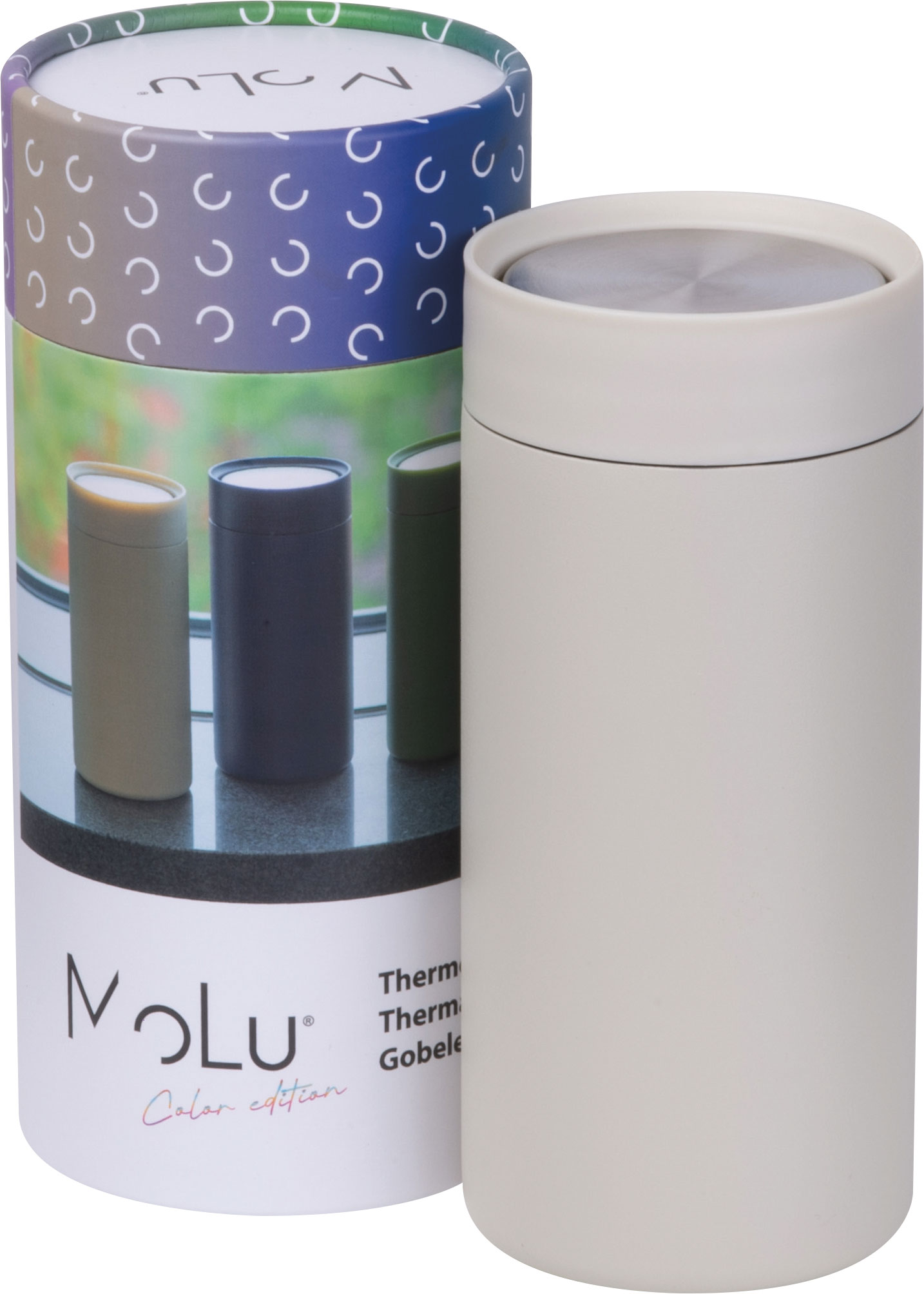 Kubek termiczny stalowy z recyklingu LE PORT MoLu 360 ml P152916G EG-5353-W