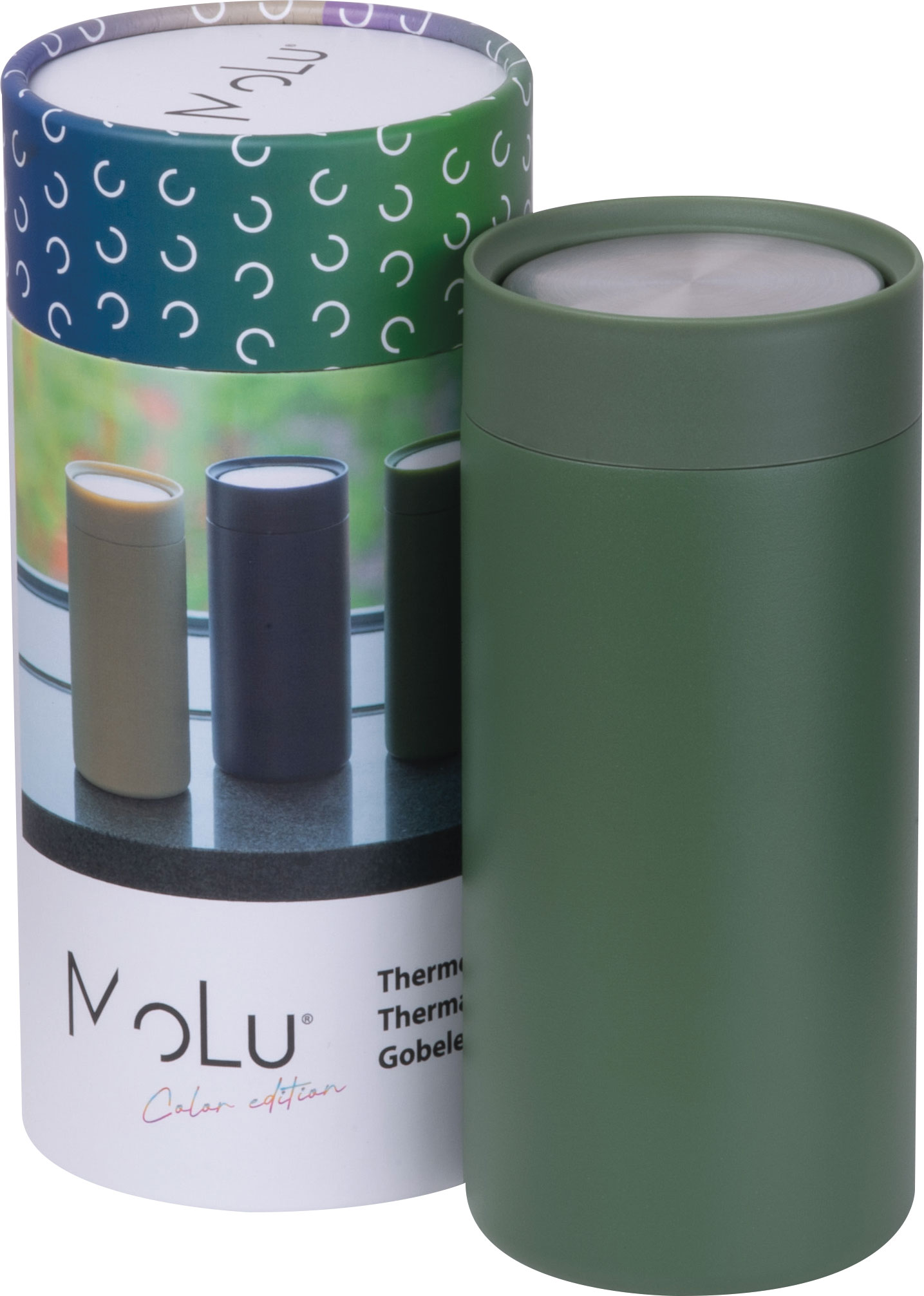 Kubek termiczny stalowy z recyklingu LE PORT MoLu 360 ml P152916G oliwkowy Kubek termiczny stalowy z recyklingu LE PORT MoLu 360 ml P152916G oliwkowy