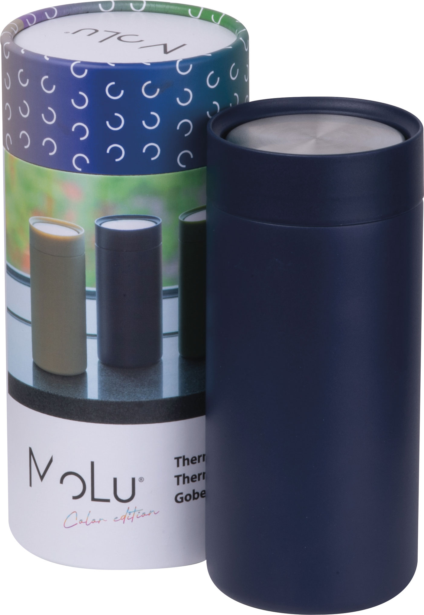Kubek termiczny stalowy z recyklingu LE PORT MoLu 360 ml P152916G granatowy Kubek termiczny stalowy z recyklingu LE PORT MoLu 360 ml P152916G granatowy