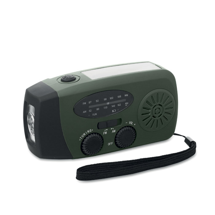 Przenośne radio z latarką LED MO2746- P122814O ciemnozielony