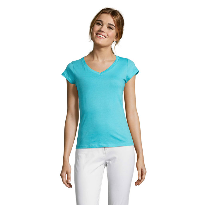 MOON Damski T-SHIRT 150g P128583O niebieski atol