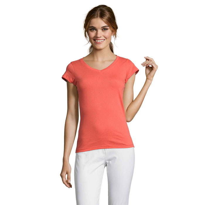MOON Damski T-SHIRT 150g P128583O koral