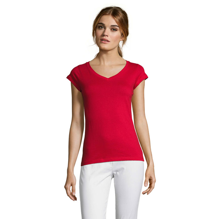 MOON Damski T-SHIRT 150g P128583O czerwony