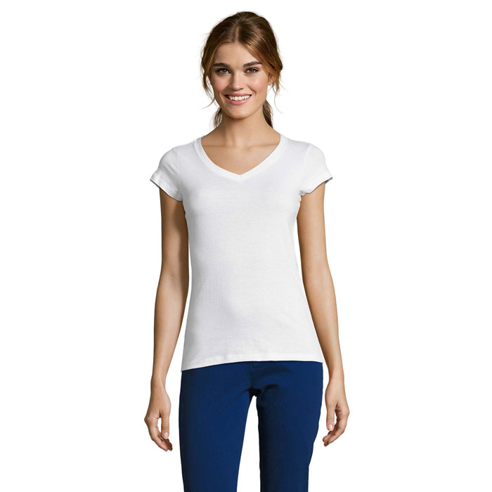 MOON Damski T-SHIRT 150g P128583O bialy