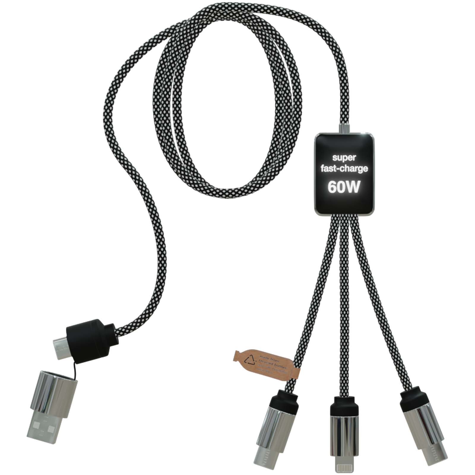 SCX.design C33 kabel do ładowania typu C o mocy 60 W z podwójnym podświetlanym logo P158107C