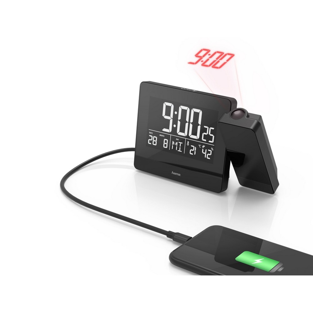 Zegar, budzik z projektorem Hama Plus Charge P158336X