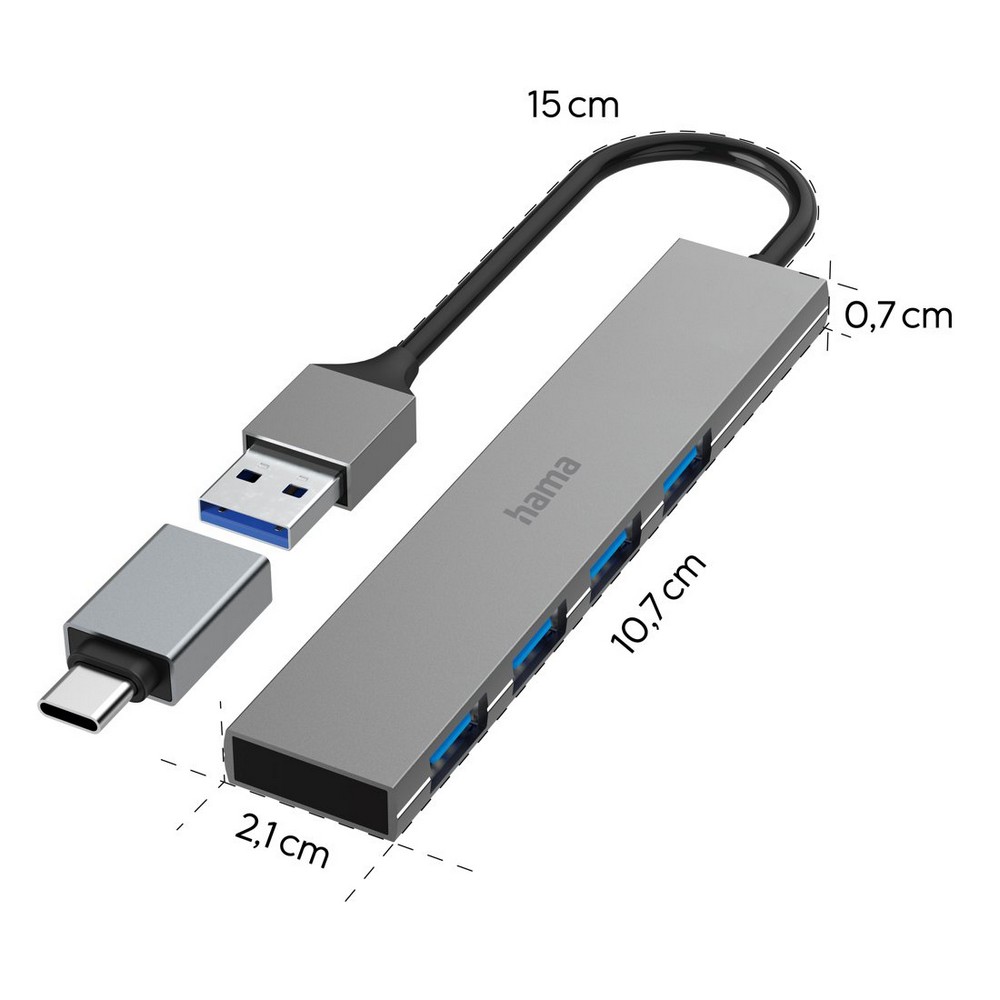 Hub USB, USB-C Hama P158355X 5 Hub USB, USB-C Hama P158355X