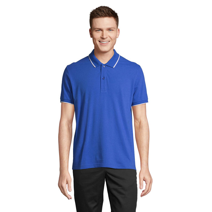 PALERMO POLO SHIRT P158409O królewski niebieski / biały