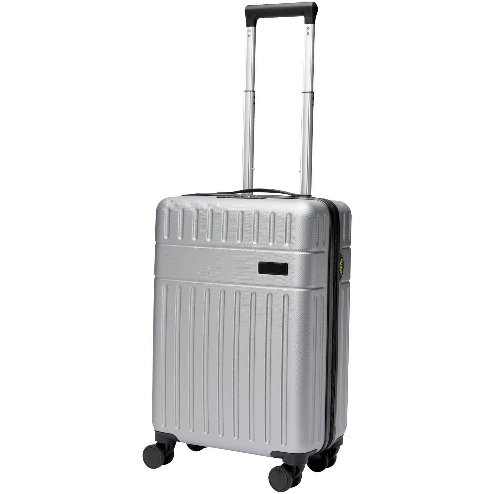 Rover twarda walizka na kółkach z tworzyw sztucznych pochodzących z recyklingu z certyfikatem GRS o wysokości 51 cm i pojemno P076733C srebrny