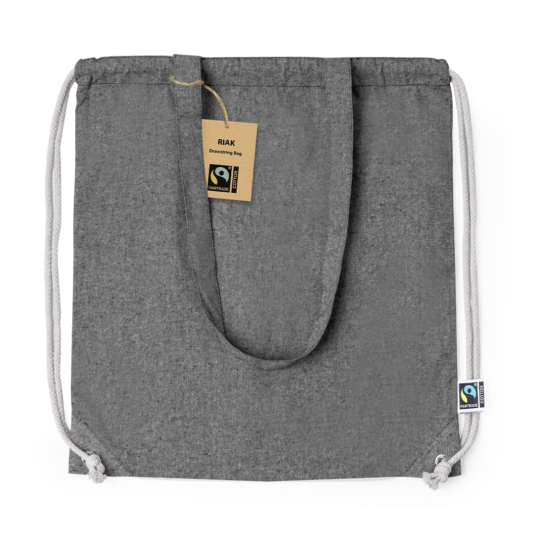 Worek ze sznurkiem Riak Fairtrade P170275T czarny