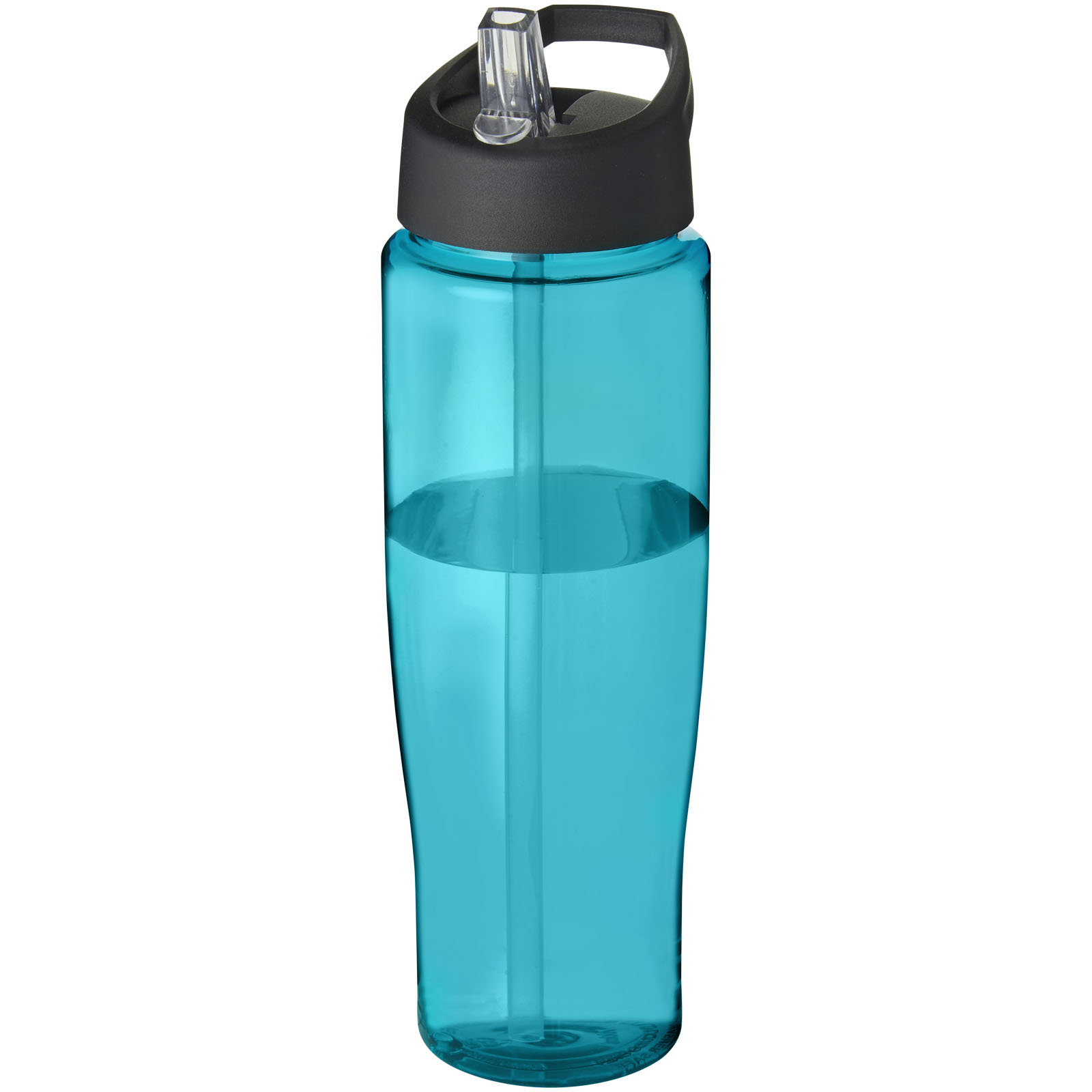 Bidon H2O Tempo® o pojemności 700 ml z wieczkiem z słomką P069173C błękitny / czarny