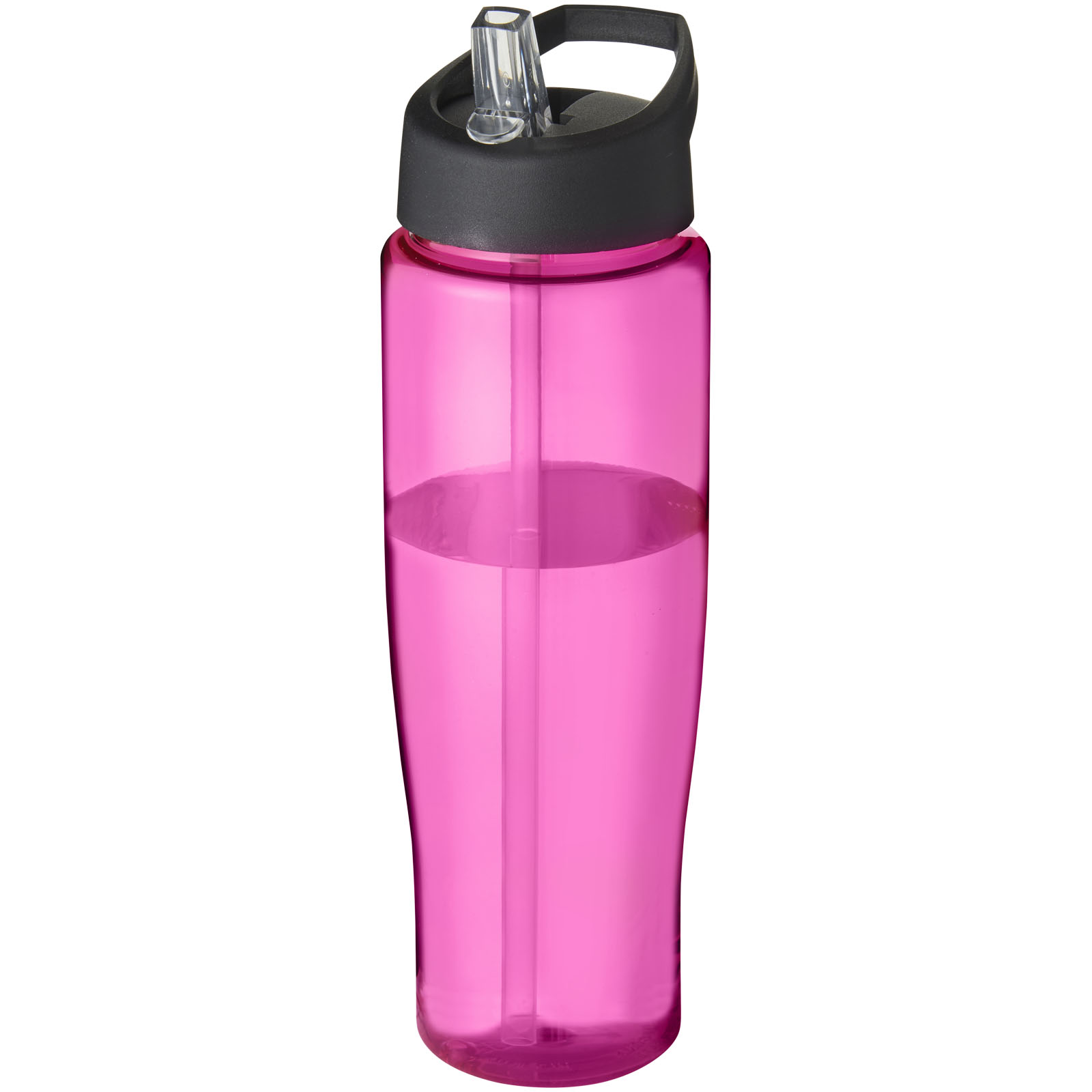 Bidon H2O Tempo® o pojemności 700 ml z wieczkiem z słomką P069173C różowy / czarny