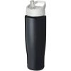 Bidon H2O Tempo® o pojemności 700 ml z wieczkiem z słomką P069173C czarny / biały