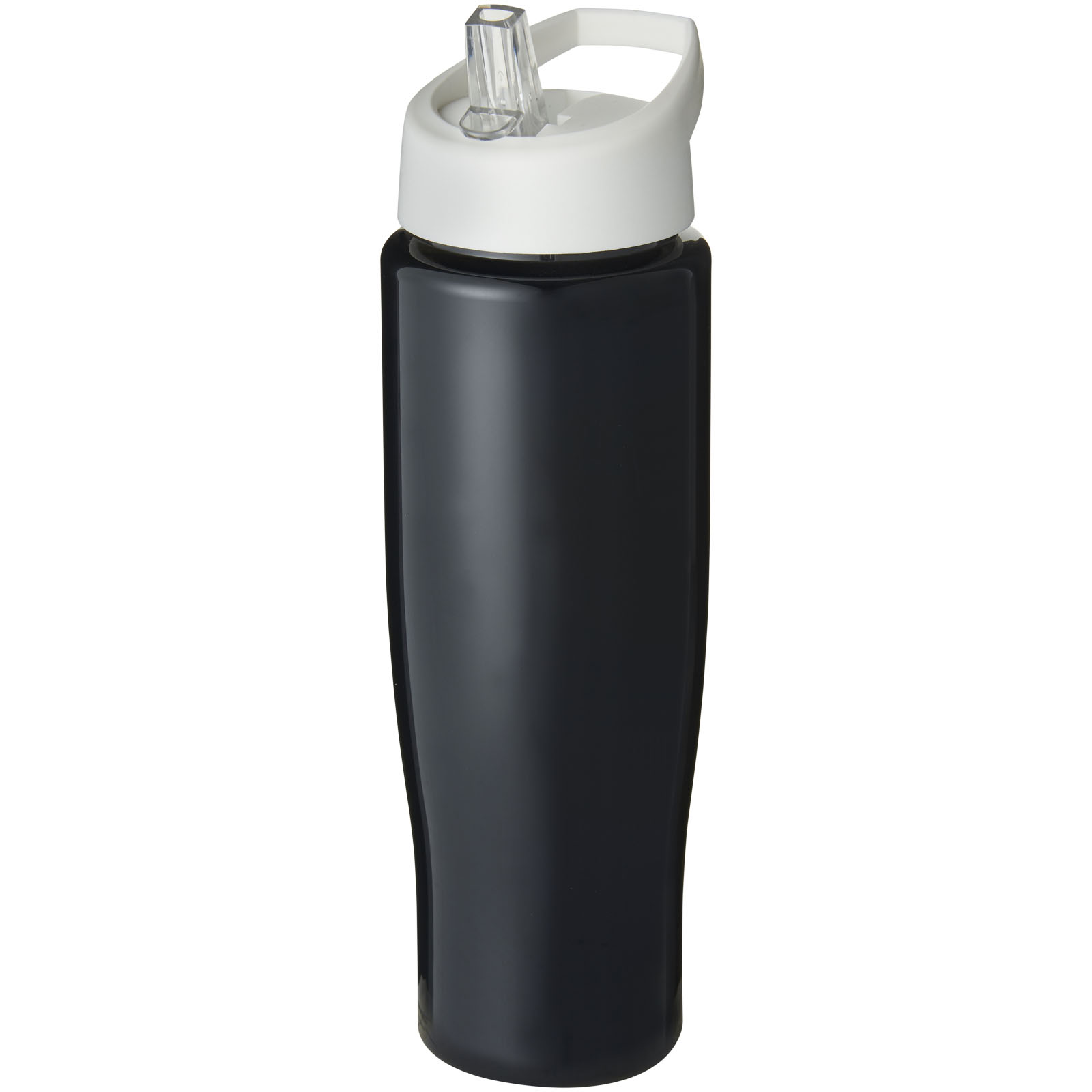 Bidon H2O Tempo® o pojemności 700 ml z wieczkiem z słomką P069173C czarny / biały