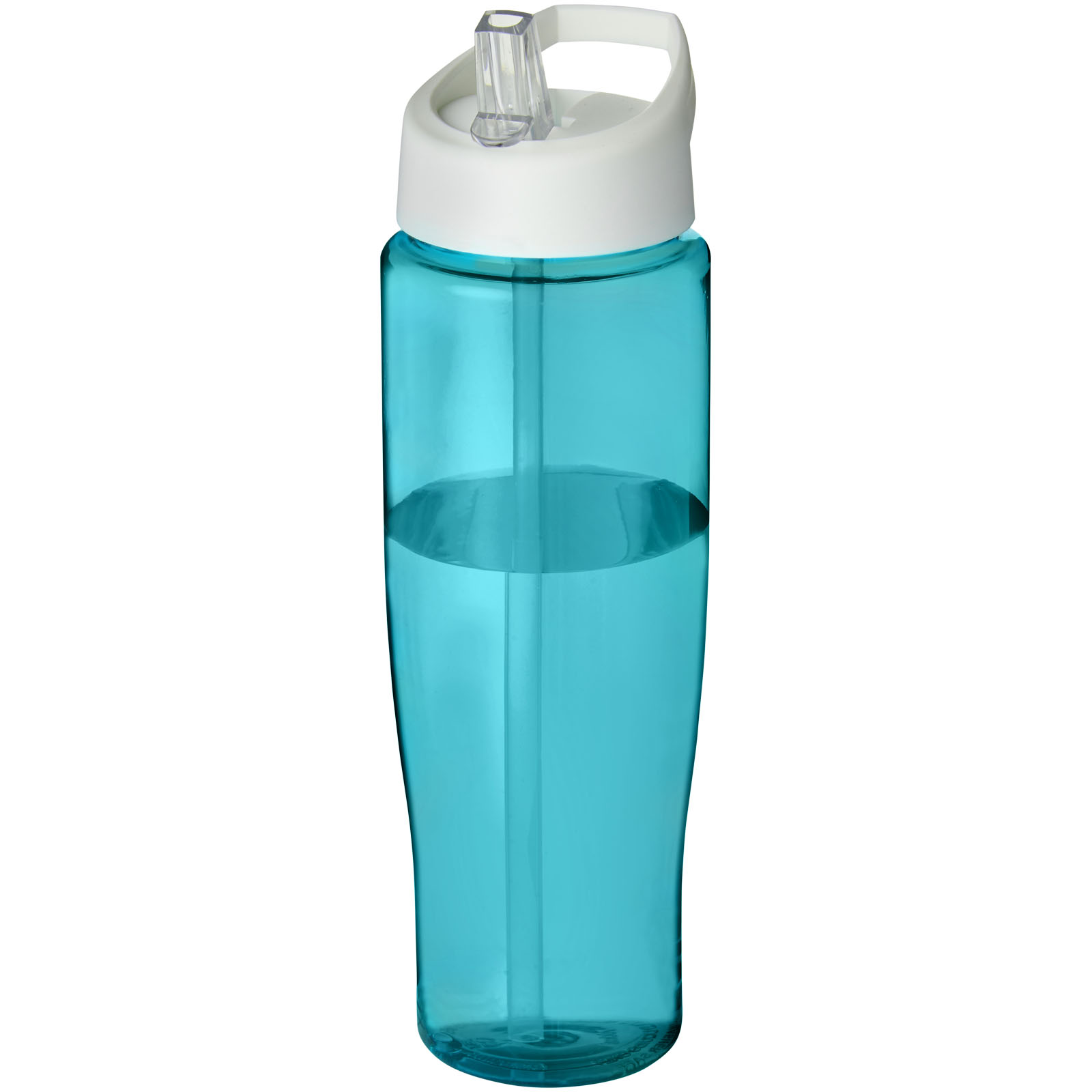 Bidon H2O Tempo® o pojemności 700 ml z wieczkiem z słomką P069173C błękitny / biały