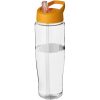 Bidon H2O Tempo® o pojemności 700 ml z wieczkiem z słomką P069173C przezroczysty / pomarańczowy