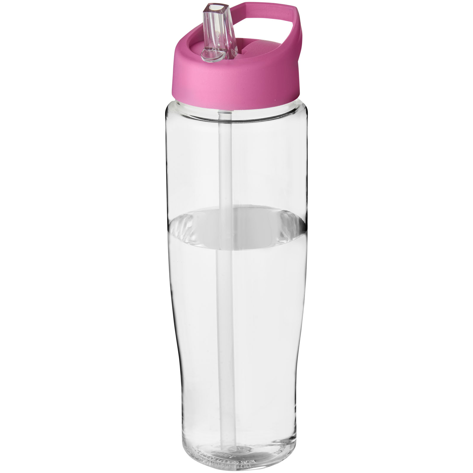 Bidon H2O Tempo® o pojemności 700 ml z wieczkiem z słomką P069173C przezroczysty / różowy