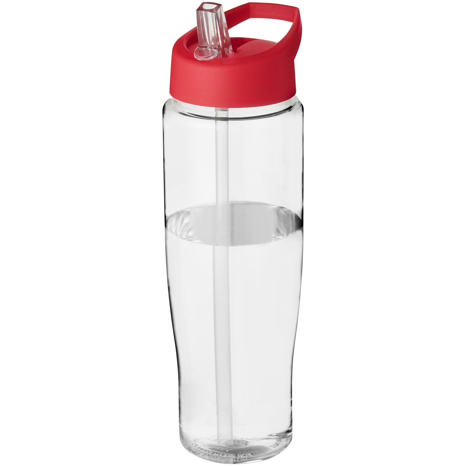 Bidon H2O Tempo® o pojemności 700 ml z wieczkiem z słomką P069173C przezroczysty / czerwony