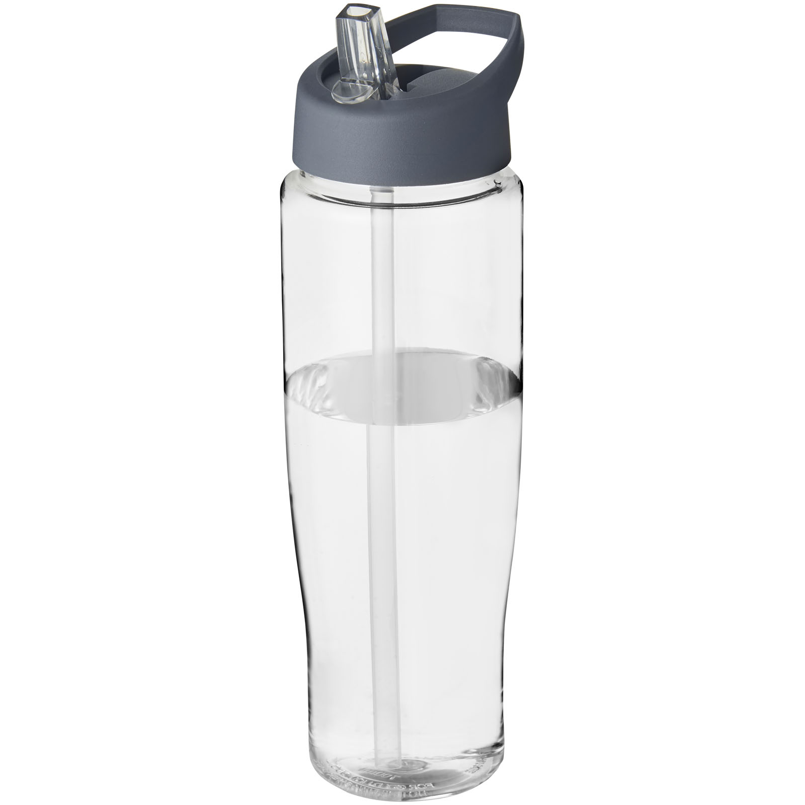 Bidon H2O Tempo® o pojemności 700 ml z wieczkiem z słomką P069173C przezroczysty / szary sztormowy